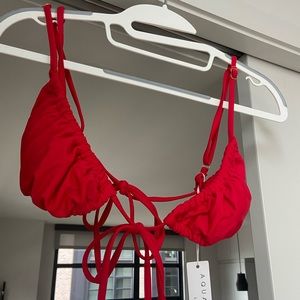 Red thong bikini set